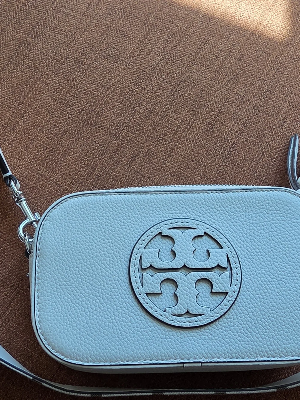 Tory Burch Light Blue Logo Crossbody Camera Bag